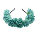 Fashion Women Bride Flowers Headband Mexican Style Rose Flower Crown Hairband Ladies Elastic Beach Hair Accessories Headband. 