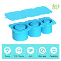 1PC Ice Grid Mold Silicone Ice Cube Maker With Lid For Making 3 Hollow Cylinder MLK. 