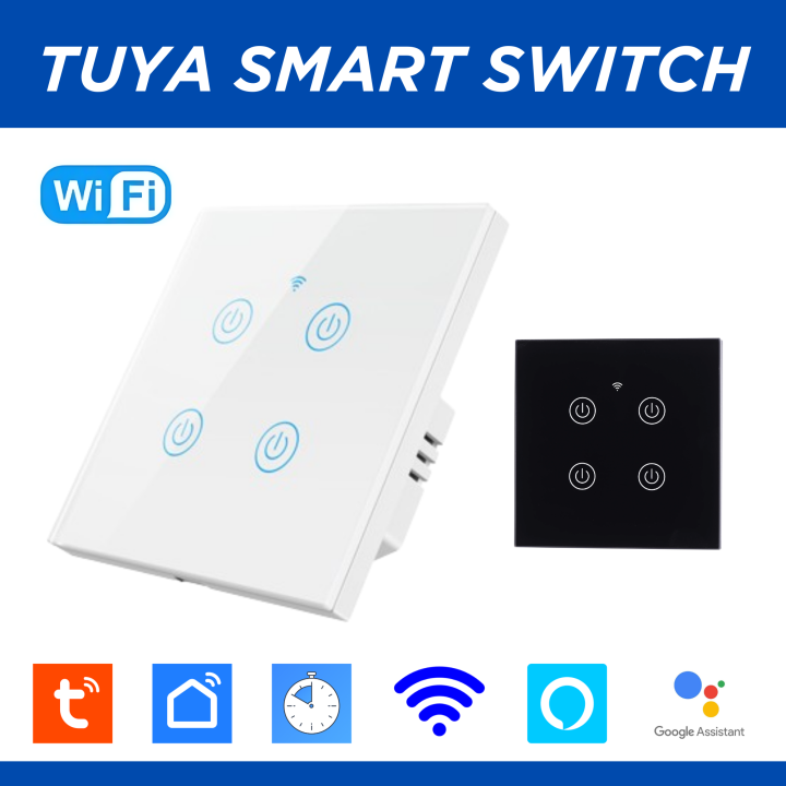 Tuya WiFi Smart Switch 1/2/3/4 Gang - Touch Control, App Integration, Alexa & Google Home Compatible