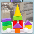 [Choo Choo Toy] Multicolored Math Manipulatives Geometric Shapes Wooden Building Blocks Puzzle for Kids Toys 几何图形认知积木 Geometri Blok - BT110. 