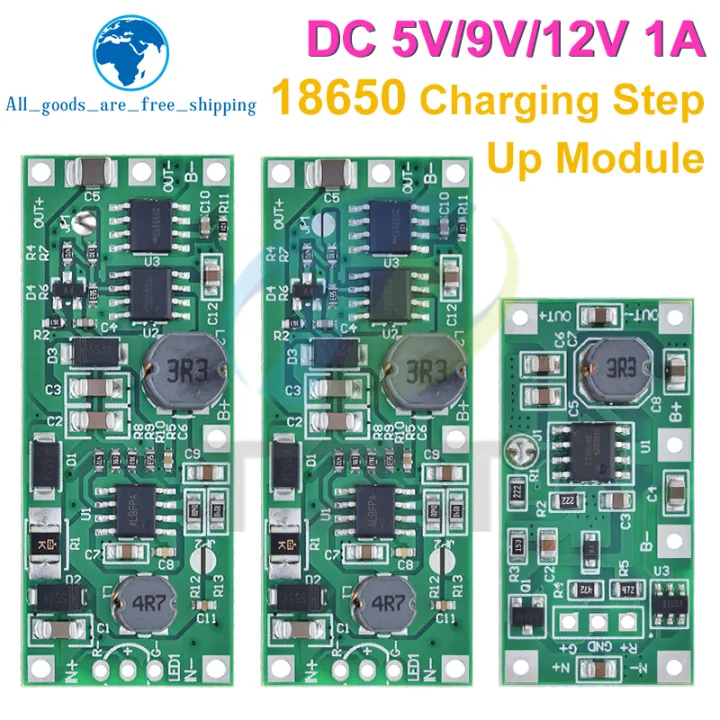 DC 5V 9V 12V Charging Step Up Booster Module for 18650 Lithium Battery ...