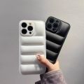 High-grade Down Jacket matte Bumper Anti-drop phone case for iphone X XR XS 12 13 11 114 Pro Max black white The Puffer cover.