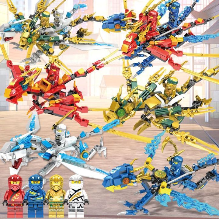 Compatible with Lego Toys Ninjago Dragon Family Small Particle Assembly 6-10 Gift for Educational Toys for Boys-Year-Old Children