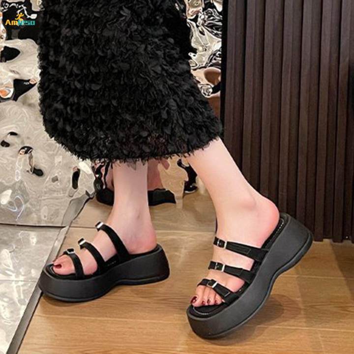 Women's%20Platform%20Sandals,%20Slip%20on%20Flat%20Sandal,%20Slip%20on%20Slippers%20Lightweight%20Open%20Toe%20Slide%20Sandals%20Adjustable%20Buckle%20for%20Pool,%20Traveling,%20Street%20,%2039%20-%20Image%207