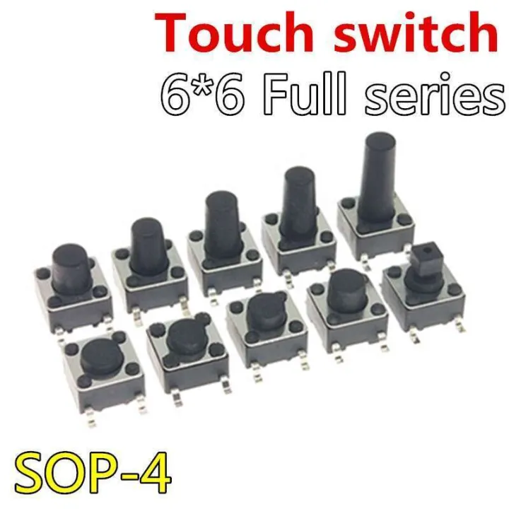 50 pcs.6x6 SOP-4 Sensor Micro Switch Patch 4-pin 6X6x4.3/4.5/515H 6*6*4 ...