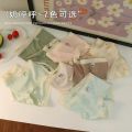[Glamorous] Cream Thread Cartoon Printed Bear Mid Waist Girl Underwear Women's Comfortable Soft High Elastic Simple Women's Briefs. 