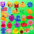 VNAMO Toys, 27-Pack Squishies Party Favors Boys Girls Kids, Mochi Mini Kawaii Squishy Fidget Stress Reliever Anxiety Toys Set, Classroom Prize Bulk Gifts for Christmas Treat Goody Bags. 