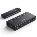 UGREEN HDMI Switch 5 in 1 Out, HDMI Splitter 4k@60hz with Remote, 5 Port HDMI 2.0 Switcher Support 3D CEC HDR HDCP 2.2 for PS5/4, Xbox, TV Box, Blu-Ray, HDTV, Monitor. 