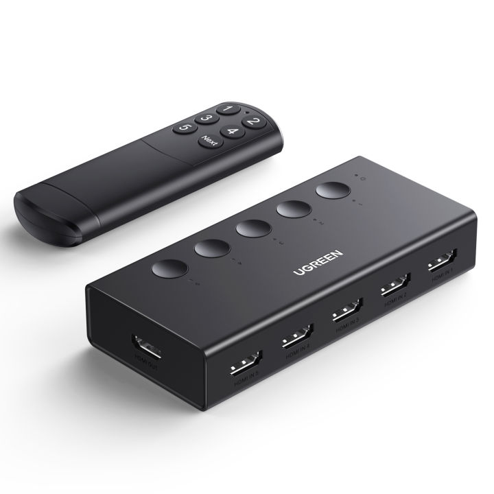 UGREEN%20HDMI%20Switch%205%20in%201%20Out,%20HDMI%20Splitter%204k@60hz%20with%20Remote,%205%20Port%20HDMI%202.0%20Switcher%20Support%203D%20CEC%20HDR%20HDCP%202.2%20for%20PS5/4,%20Xbox,%20TV%20Box,%20Blu-Ray,%20HDTV,%20Monitor%20-%20Image%202