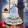 Christmas Tree Rotating Sculpture Train Decorations Paste Window Paste Stickers. 
