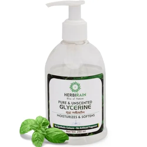 Herbirain Pure & Unscented Glycerine for Face, Skin & Hair 250ml (FROM INDIA) NUSS