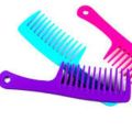Plastic Wide Tooth Hair Comb Colorful. 