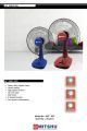 Mitshu Table Fan 16 Inch Luxury Fan with Speed Control and Timer. 