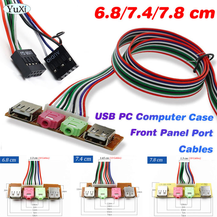 1set Usb Pc Computer Case Front Panel Usb Audio Port Mic Earphone ...