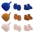 1 Set Soft Cotton Baby Hat+Gloves+Socks Newborn Hand Guard Mittens 0-6M Boys Girls Ear Protection Beanie Cap Bonnet Baby Stuff. 