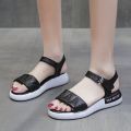 【ALLGOOD】Summer Woman Sandals  College Style Ladies Sandals Low Heel Wedge Casual Women Shoes Fashion  Beach Flat Shoes. 