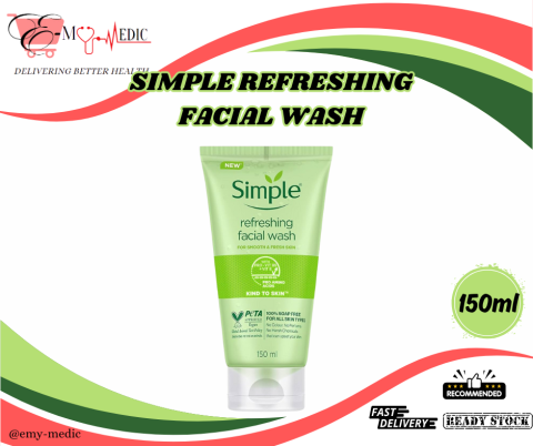 Simple Refreshing Facial Wash Gel 150ml (Pencuci muka) SAB (FROM MALAYSIA)