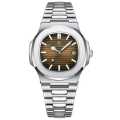 BAISHENG Luxury Watch For Men Waterproof Square Quartz Wrist Watch Luminous Stainless Steel Business Watch. 