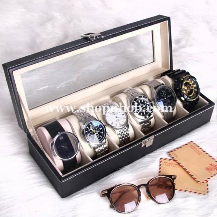 Leather Watch Box - 6 slots