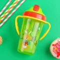 Radiant Straw Bottle Cartoon Design Baby Feeding Sippy Bottle. 