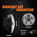 12V Motorcycle Headlight Round LED Driving Lamp Head Lamp, 2 Lighting Modes, Fit for 5.75 inches, Retro Turn Signal. 