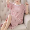 Cotton Women's Nightshirt Cozy Breathable Lightweight Sleep Dress Comfortable Printed Cartoon Nightwear for Home Sleepwear Loungewear  Women Summer Nights. 