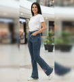 Womens Light Blue Acid-Wash Cute Print Denim Oversized Pants Stylish Fashion Jeans Box Pockets Jeans Bell Bottom Jeans Girls Denim Womens Classic Trendy Korean Denims Baggy Trouser High Waist Casual Ladies Pant Womens Pant Oversize Denim Cute Prints Denim. 