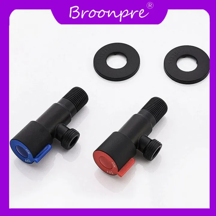 BROONPRE%20%20SUS304%20Stainless%20Steel%20Black%20Paint%20Angle%20Valve%20for%20Kitchen%20Bathroom%20Toilet%20Cold%20and%20Hot%20Water%20Stop%20Valve%20-%20Image%203