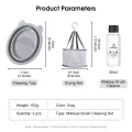 HEGRUS Foldable Makeup Brush Makeup Brush Cleaning Set Cleaner Beauty Tools Cleaning Brush Three-Piece Set Of Makeup Tools Cleaner Makeup Brush Cleaner Drying Net. 