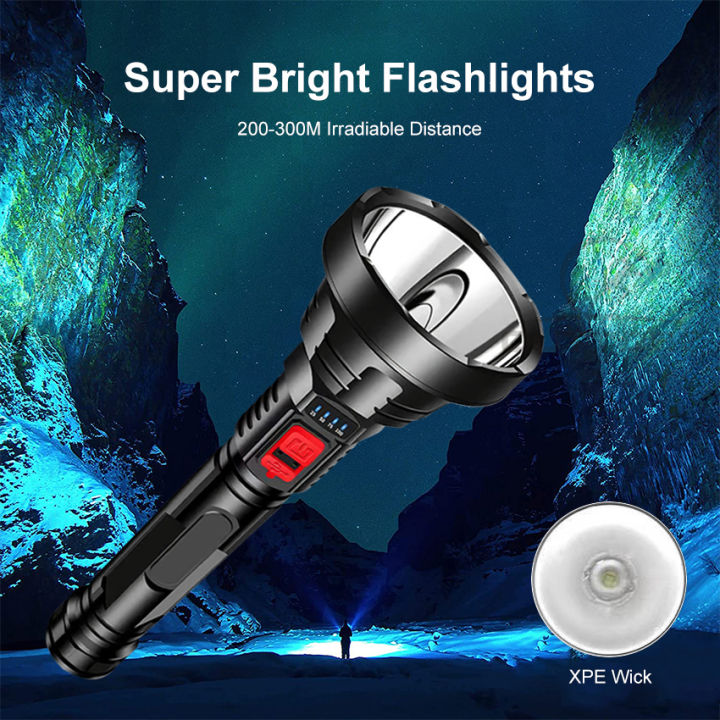 Outdoor%20Flashlights%20Emergency%20Electric%20To-rch%20%20Light%20Portable%20Lamp%20Light%20Camping%20Hiking%20Work%20Lights%20Flashlight%20Bright%20Searchlight%20Spotlight%20300M%20Distance%20USB%20Rechargeable%20Flashlight%20-%20Image%208