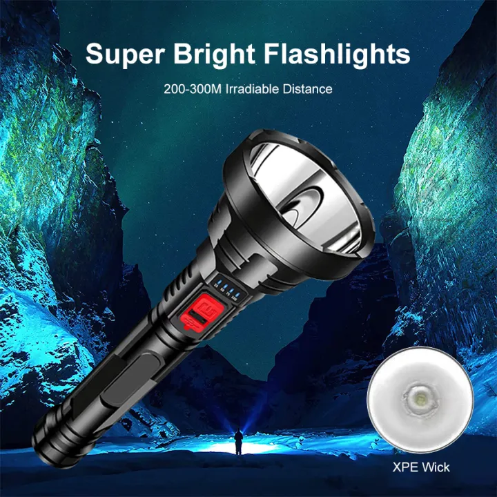 Outdoor%20Flashlights%20Emergency%20Electric%20To-rch%20%20Light%20Portable%20Lamp%20Light%20Camping%20Hiking%20Work%20Lights%20Flashlight%20Bright%20Searchlight%20Spotlight%20300M%20Distance%20USB%20Rechargeable%20Flashlight%20-%20Image%208