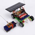 Wooden DIY Solar Powered RC Car Puzzle Assembly Science Vehicle Toys Set for Children. 