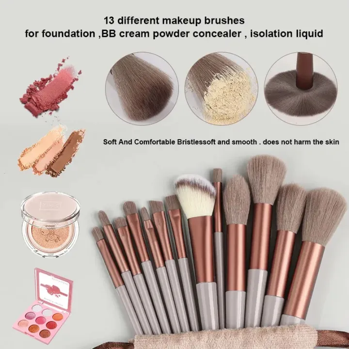 13PCS%20Makeup%20Brushes%20Set%20Eyeshadow%20Cosmetics%20Foundation%20Blush%20Loose%20Powder%20Detail%20Brush%20Soft%20Fluffy%20Blending%20Beauty%20Make%20Up%20Tool%20-%20Image%204