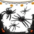 20Pcs/Pack Black Novelty Toy Spider Web Haunted House Prop Decorative Spiders Prank Plastic Fake Spider. 