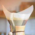 100 PCS V-shaped Wood Pulp Drip Paper V60-01 Cone White Coffee Filter Coffee Strainer Bag Espresso Tea Infuser Accessories. 