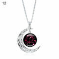 Chain Necklace 12 Constellation Moon Pendant Women Necklace. 
