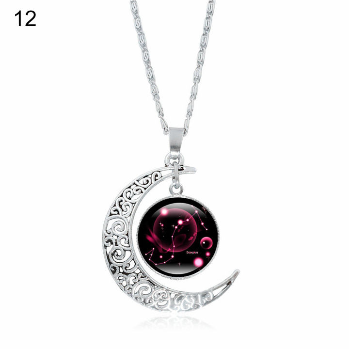 Chain%20Necklace%2012%20Constellation%20Moon%20Pendant%20Women%20Necklace%20-%20Image%202