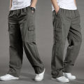 Men's Pants Summer Thin Casual Trousers Men Oversized Cargo Pants Loose Multi-Pocket Sports Fat Guy Straight-Leg Pants. 