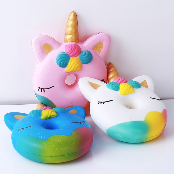 Jumbo Kawaii Unicorn Donut Squishy Cake Bread Squishies Cream Scented Slow Rising Squeeze Toy Kids babay Birthday Gift 13*9CM