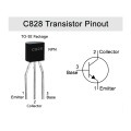 50PCS - C828  NPN C 828 transistors for electronic circuit applications in amplification, signal processing, switching. 