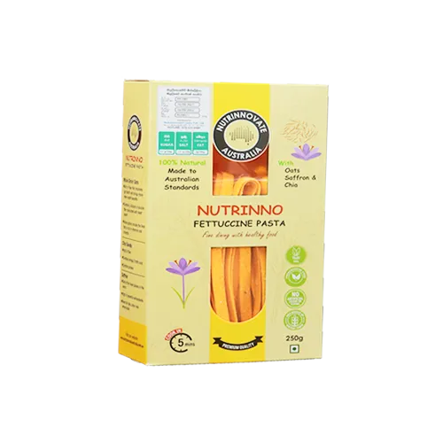 Nutrinno Oats and Saffron Fettuccine Pasta with Chia Seeds