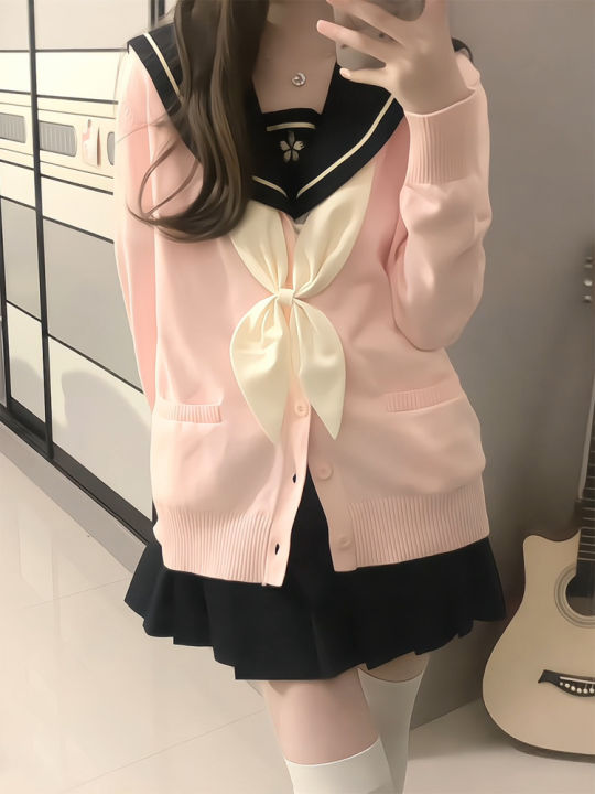 Hu%20Lina%20Original%20JK%20Uniform%20Women's%20Autumn%20and%20Winter%20Uniform%20Suit%20Bandage%20Dress%20Cardigan%20Long-Sleeved%20College%20Japanese%20for%20Schools%20Sense%20School%20Uniform%20-%20Image%202