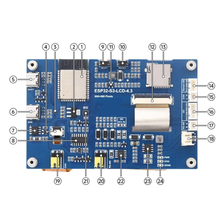 ESP32-S3%204.3%20Inch%20Touchscreen%20LVGL%20GUI%20Development%20Board%20800x%20480%205-Point%20Touch%20LCD%20Display%20-%20Image%204