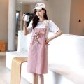 Student Cute Loose Girl 2024 New Suit Bear Age-Reducing Suspender Skirt Summer Korean Style Trendy Thin. 