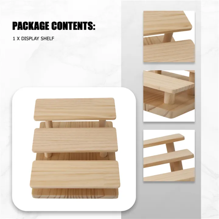 Wooden Display 3 Layers Glasses Display Stand for Cabinet Desktop ...