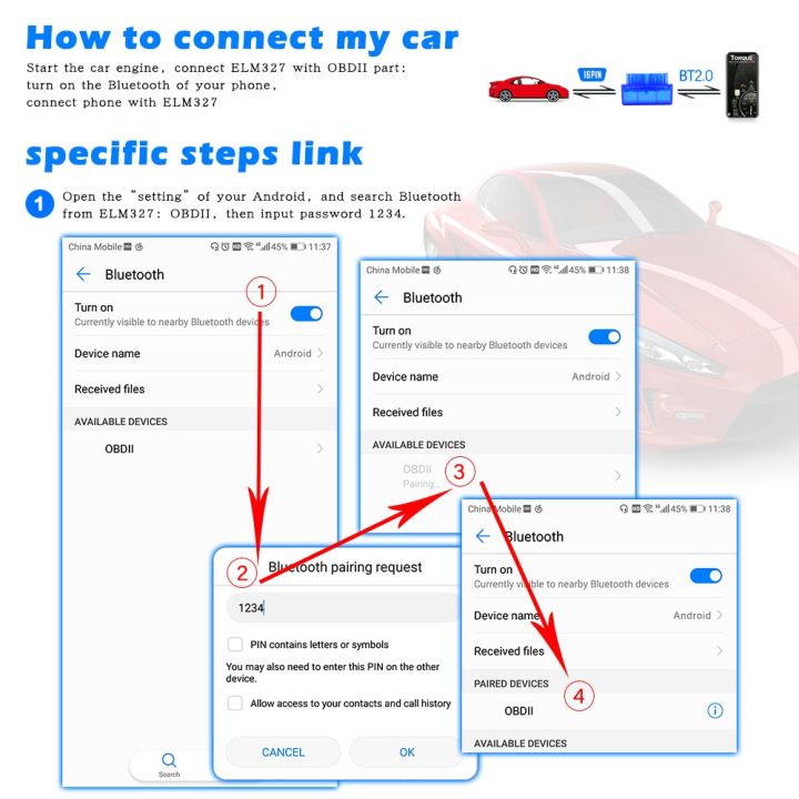 ELM327 V1.5 OBD2 Scanner ELM 327 V 1 5 -Compatible 4.0 OBD 2 Auto Car ...