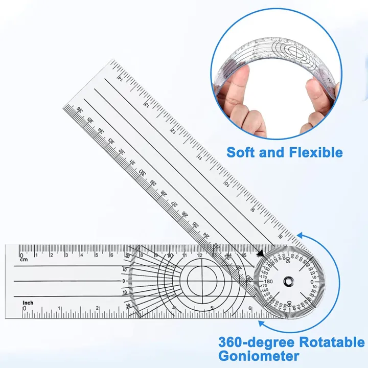 Protractor Pack of 5 Protractor Angle Spinal Ruler Orthopaedic Ruler ...