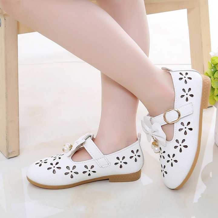 【ALLGOOD】 shoes for kids girl Children Kids Baby Girls Bowknot Pearl Hollow Dance Single Princess Casual Shoes Baby Shoes doll shoes for kids girl sandals for kids girl