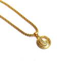 Gold Plated Diamond Chain & Derana Pendant 18 / 24 inch Stylish Gold Necklace Design For Women with Gift Box. 