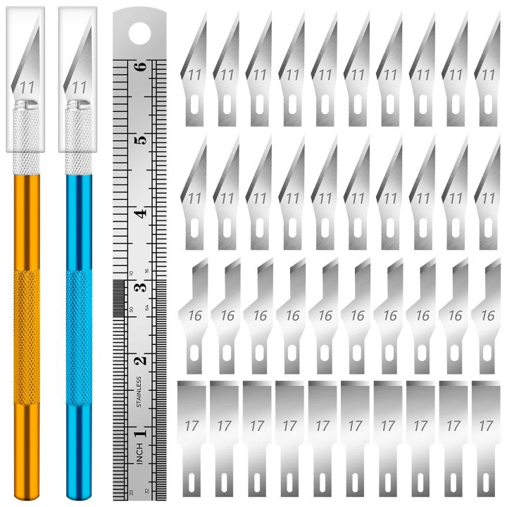 Exacto Knife, 2 Exacto Knives with 40 Spare Exacto Blades, Craft Knife ...